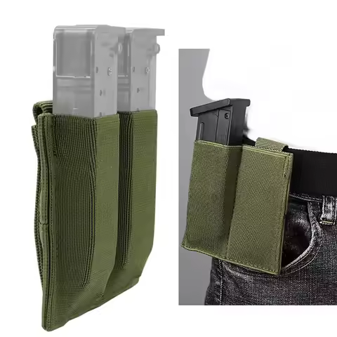 Tactical Pistol 9mm Double Magazine Pouch Molle Mag Pouch Holster For Glock M9 1911 Series Pistol Hu