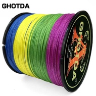 GHOTDA 300M 4 Strands Braided Fishing Line Dyneema Braided PE Fishing Lines 100% PE Braided Wire Bai
