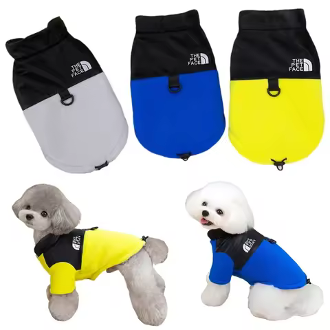 LETVIA Winter Dog Vest Warm Fleece Dog Jacket D-ring Puppy Jacket Clothes Fashion Two-color Cotton D