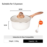 JEETEE White Granite Non Stick Sauce Pan Milk Pan kitchen Instant noodle pot Suitable For Induction cooker &amp; Gas stove 18/20CM