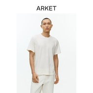 ARKET Men Women Same Style Basic Style Cotton Linen Blend Lightweight Short-Sleeved T-Shirt Summer B