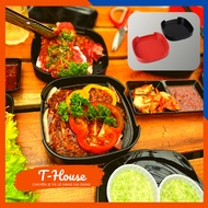 Square plastic sushi tray 14x14x3cm, high-end restaurant bbq buffet tray