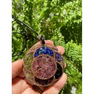 PENDANT ORGONITE SOLFEGIO DUAL SEED OF LIFE + 7 CAKRA CRYSTAL