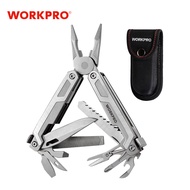 WORKPRO Multi Tool 15-in-1 Pocket Tool Multi Purpose Pliers Saw Wire Cutter for EDC Stainless Steel