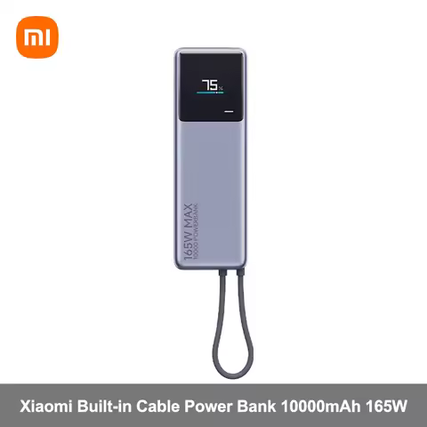 Xiaomi 165W Power Bank 10000 PB1165MI Integrated USB C Cable LED Display Portable Charger For Macboo