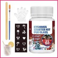 Etching Cream Kit for Glass Art Frosted Etching Start Kit for Glass Portable Art Supplies for Glassw