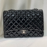 Chanel 香奈兒 漆皮 CF 30 銀扣黑色 經典款XB994