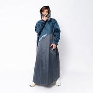 EVO終結者斜開雙拉鍊專利連身式雨衣-墨綠