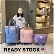 【READY STOCK】Large Capacity Roller Travel Bag Portable Double Layer Extendable Bag Foldable廉航作弊神器 bu