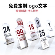 Seat Card Menu Stainless Steel Table Sign Stand Restaurant Table Number Sign Vertical Number Sign Re