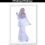 🌹✨Baju Kurung HARI RAYA HAJI LAVENDER PURPLE Muslimah Fashion Baju Raya Haji Moden Floral Korean Baj