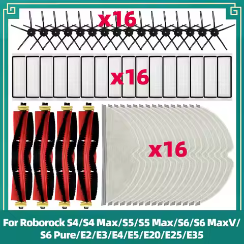 Fit For Roborock S4, S4 Max, S5, S5 Max, S6, S6 MaxV S6 Pure E2 E3 E4 E5 E20 E25 E35 Spare Parts Mai