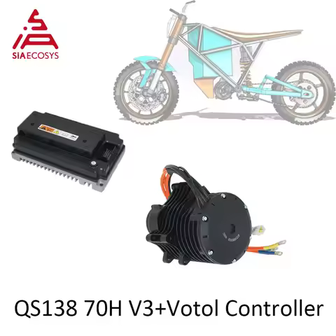 QSMOTOR 138 3000W V3 70H 5500W Max Continuous 72V 100KPH Mid Drive Motor Conversion Kit With EM150-2