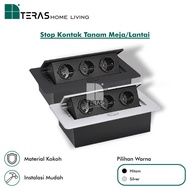 Stop Kontak Tanam 3 Lubang Colokan Stop Kontak Meja / Lantai