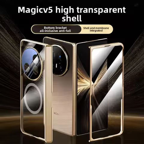 For Honor Magic V5 Case Luxury Transparent Magsafe 360° Full Cover Case For Honor Magic V5 Wireless