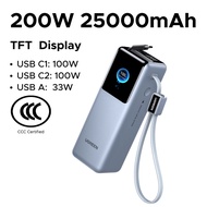【CCC Certified】UGREEN Nexode Pro 25000mAh Laptop Power Bank 3C1A 200W Built-in Cables Smart Display
