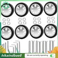 [hIkAi] 8pcs Luggage Wheels Replacement Kit,Dia 2in/50mm Thick 0.47in/12mm Resistant Rubber Mute Cas