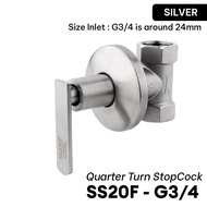 MCPRO Shower Flat Handle CONCEALED STOP ANGLE VALVE Control Stopcock - G1/2" (SSB21F) BLACK / G1/2" 