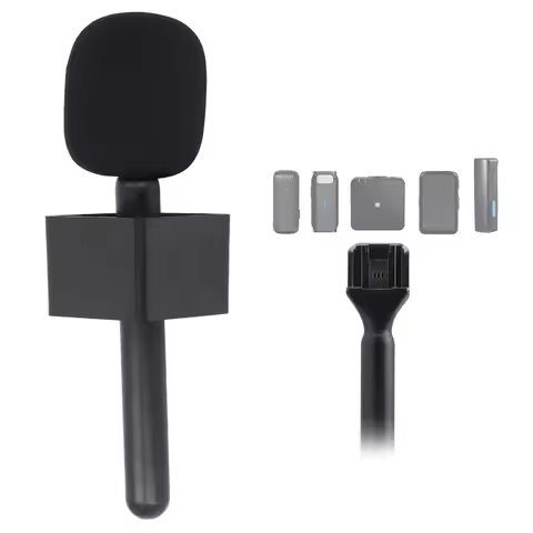 with Flag Handheld Mount Stand Holder Lightweight Wireless Microphone Adapter for Rode Wireless GO I