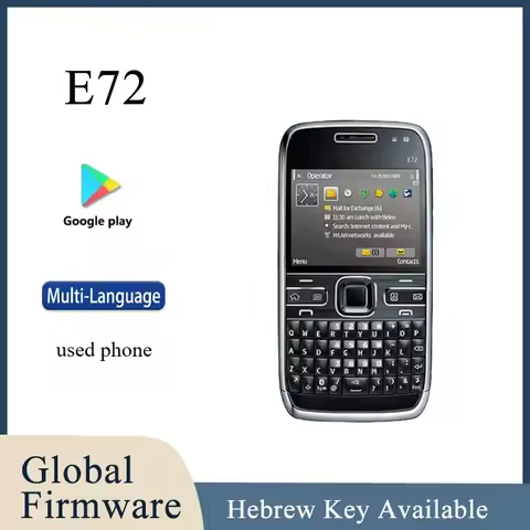 Finland made Unlocked E72 in Mobile Cell Phone GSM 2G 3G 5MP camera 240x320 Display Resolution suppo