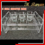 [MBarware]6pcs 55ml Plaza Shot Glass 6 Hole Shooter Rack Shooter Tray Ocean