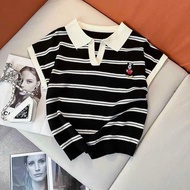 Áo Len Cổ Polo Kẻ Ngang Thêu HÌnh Chuột Mickey - LCXA228