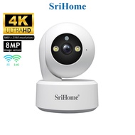 4K CCTV Camera WiFi – SriHome SH064 8MP | Audio, Color Night Vision, Auto Tracking, Phone View