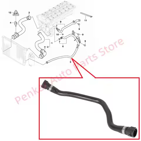 11531436410 Expansion Tank Coolant Hose For BMW E46 320i 323i 325i 328i 330i M54