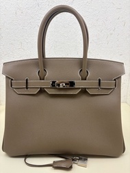 愛馬仕/Hermes birkin30 Y刻 大象灰 銀扣 Epsom皮 內縫 原始 99新