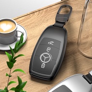 BENZ Aluminum Alloy Car Key Case Mercedes S-class C-class E260LGLA GLB E-class CLA G-class Square Bu