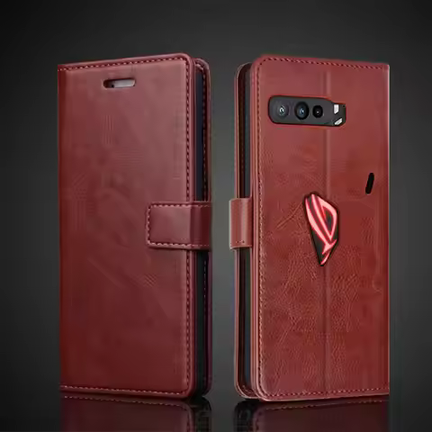 Card Holder Leather Case for ASUS ROG Phone 3 / ROG Phone3 Strix ZS661KS Pu Leather Flip Cover Retro
