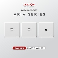 DUTRON ARIA Series Socket All Type White TV Socket Telephone Socket/ Data Socket/ TV Outlet/