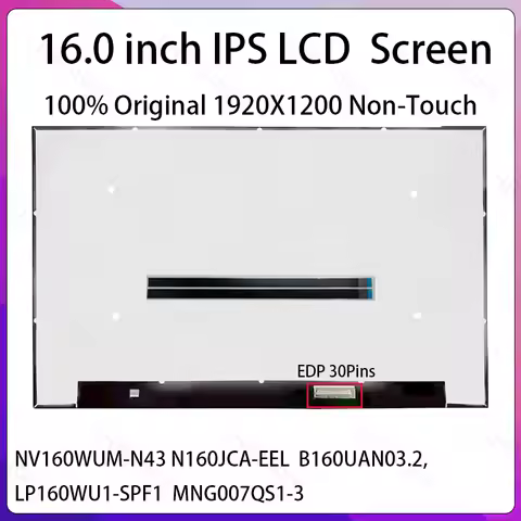 16" LCD Screen NV160WUM-N43 MNG007QS1-3 N160JCA-EEL B160UAN03.2 Display Matrix Panel Replacement 192