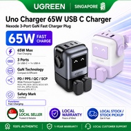 UGREEN Uno Charger 65W RobotGaN Charger 2 USB C 1 USB A Wall Charger GaN Charger for MacBook Pro/Air