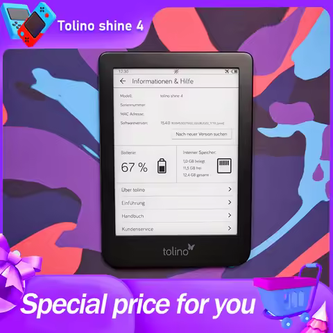 Tolino Shine 4 E-paper Reader, 6-inch, Dual-Temperature E-ink Screen, Android System