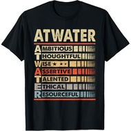 Men's cotton T-shirt ATWATER Family Name, ATWATER Last Name Team T-Shirt Fast Shipping Streetwear Gi