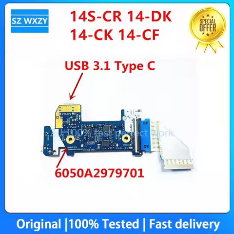 For Hp 14S-CR 14-DK 14-CK 14-CF Laptop USB 3.1 Type C Card Reader Power Board L24483-001 6050A297970