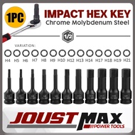 CR-MO Steel 1/2" DR Hex Drive Bit Impact Hex Bit Impact Hex Key H4-H19 4MM 5MM 6MM 8MM 9MM 10MM 12MM