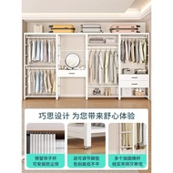 Walk-in Cloakroom Home Bedroom Coat Rack with Drawer Floor Combination Double-Layer Clothes Rack Open Wardrobe