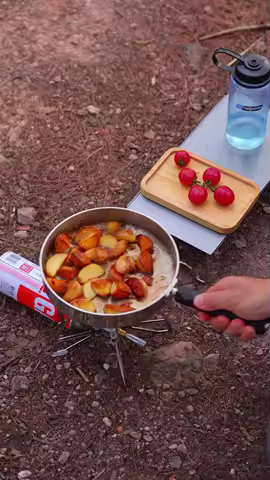 CAMPINGMOON CC-23 camping three-layer steel frying pan, portable and detachable handle, deep frying 