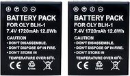 2 Packs 7.4V 1720mAh BLH-1 Battery for Olympus E-M1 Mark II EM1-2 EM1 Mark