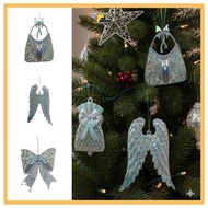 FG Christmas Tree Decorations White Silver Ornaments Complete Christmas Tree Decoration/s White Holo