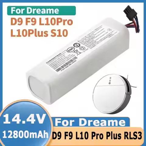 14.4V 12800mAh Li-Ion Replacement Battery for Dreame D9 F9 L10, D9 Pro, D9 MAX, D10 Plus, D10s, L10s