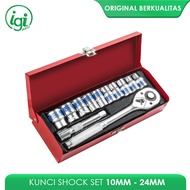 SOCKET WRENCH SET 10 PCS SOCKET 10MM - 24MM TOOL KIT SOCK WRENCH TOOLBOX