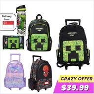 🔥Smiggle Minecraft Water Bottle Wallet Backpack Smiggle Wallet Water Bottle Trolley Bag with Wheels