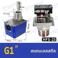 HFS-15/20/25 อัตโนมัติทองแดง/สแตนเลสPaddle Water Flow Switch Liquid Controllerวาล์วSensor 1 นิ้ว 1/2