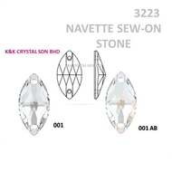 SW, NAVETTE SEW-ON STONE, 3223#, 12*6MM/18*9MM, 1pcs/pkt