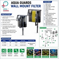 AQUA GUARDS AG-HF801 / AG-HF802 Wall Mount Aquarium Filter 3W Oil Film Skimmer Adjustable Flow Fish 