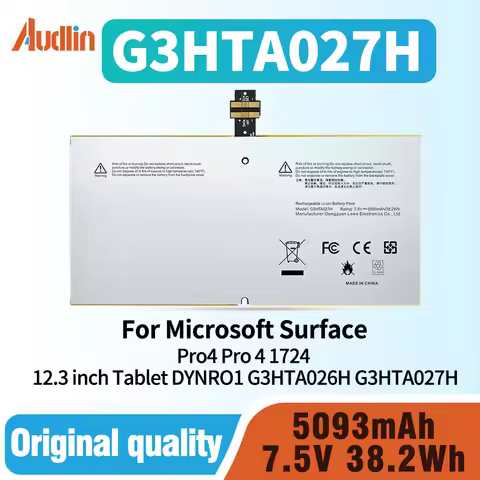7.5V 38.2Wh G3HTA027H DYNR01 Laptop Battery for Microsoft Surface Pro4 Pro 4 1724 12.3 inch Tablet D