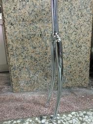 ☆夢想揚揚☆ 一吋無牙 鉻鉬合金鋼 拋光亮銀 前叉 老鋼管 單速 場地 FIXED
